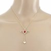 @3124 Złoty łańcuszek Austrian Crystal 40+5 naszyjnik pozłacany 14K Xuping serce skrzydła